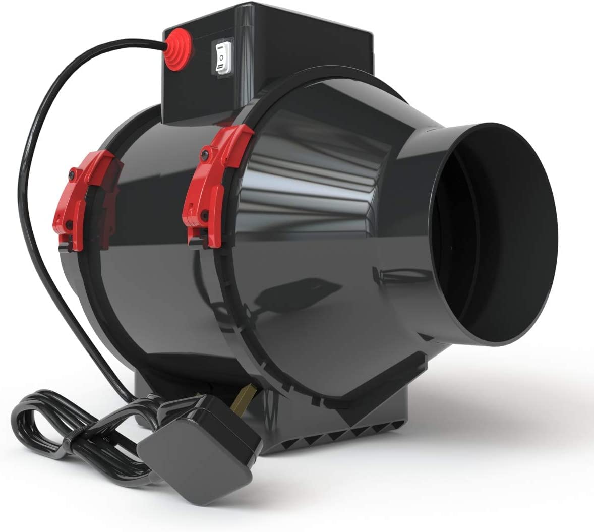 Black Orchid (Two Speed) Hybrid Flo in Line Horticultural Hydroponic Grow Tent Bathroom Kitchen Extractor Fan - Black (5" / 125 mm)