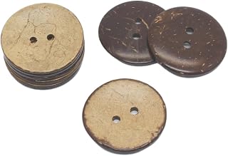 YaHoGa 20 PCS Natural Coconut Shell Buttons for Sewing 1 5/16 Inch 34 mm | Coconut Buttons for Sewing Clothes DIY Crafts