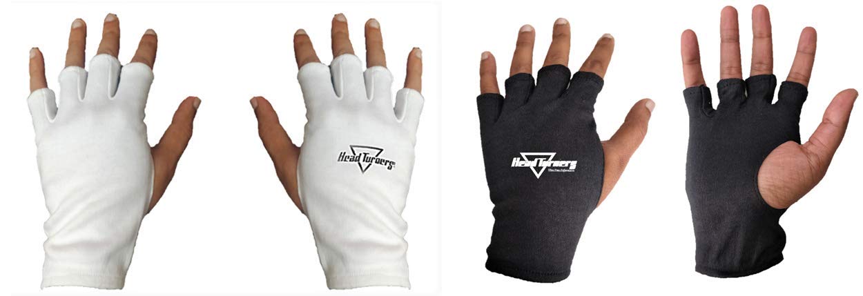 HeadTurners Limited Edition Finger Cut Fielding, Catching, Batting Inners Gloves- (Black and White)