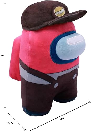 Vista 7 de Serie Among Us 3 Peluche - Compañero de tripulación verde de 7 ″ con bigote y sombrero de vaquero del sheriff (licencia oficial de Just Toys)