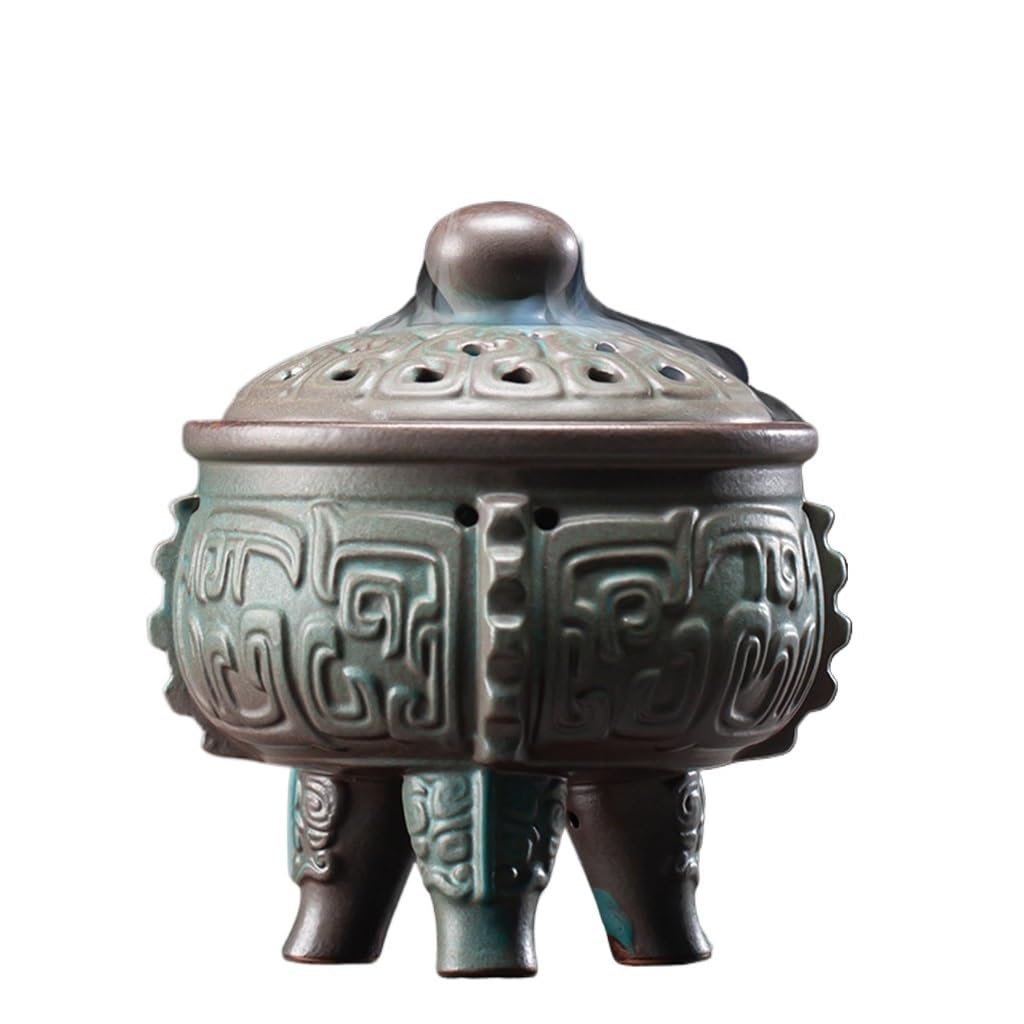 Poêle à bois de santal JFDBGU trépied céramique motif ancien d'aromathérapie chinoise