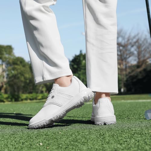 Image of Mens Golf Shoes Traditions Waterproof with Fixed Spikeless Sole Professional