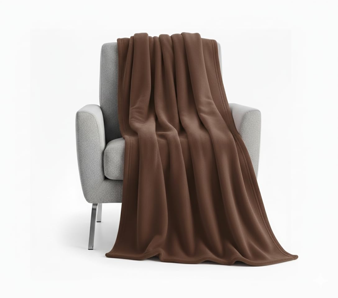 Trail maker 50x60 Throw Blankets, Fleece Throw Blanket for Livingroom Couch, Chair, Bed (Chestnut Brown), Twin - Image 2