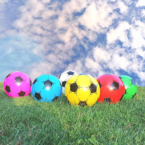 STUWU 4X Kunststoffball 20cm inkl. Ballnadel Fussball Wasserball Gymnastikball versch. Farben