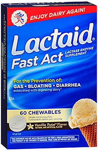 LACTAID Fast Act Chewables Vanilla Twist 60 ea (Pack of 2)