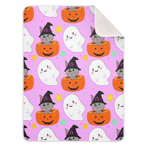 Burbuja Boo Animal in Pumpkin Baby Blanket for Boys Girls, Nursery Soft Warm Swaddling Receiving Baby Blankets, 30x40 in Toddler Blanket
