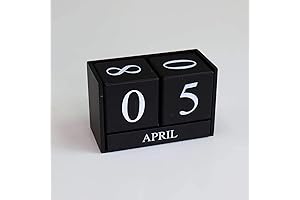 NUOMI Wooden Blocks Calendar, Desk Perpetual Calendar, Month Day Display, Rustic Decoration...