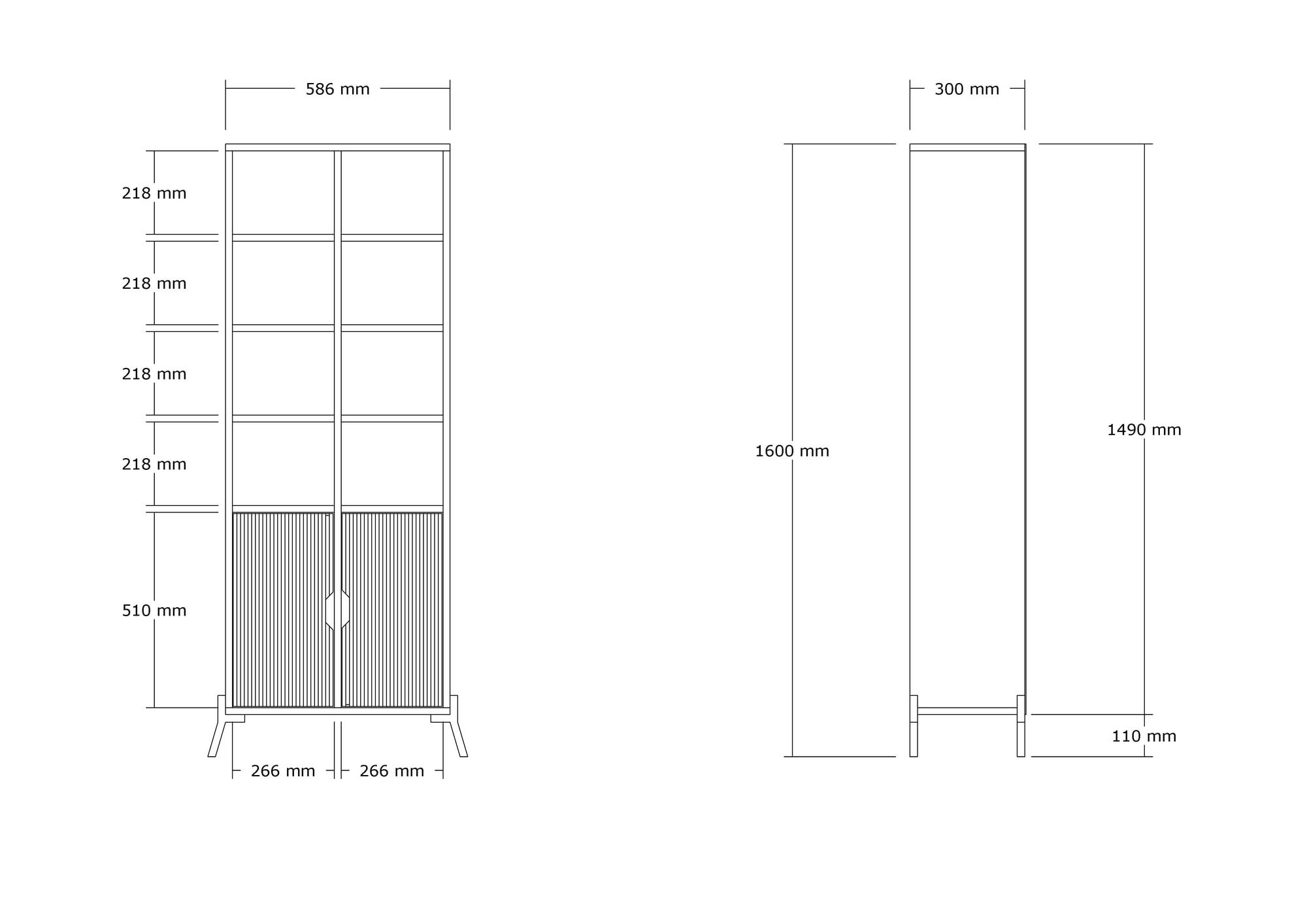 Hanah Home Bookshelf, Sapphire Oak Antracite, Taglia Unica