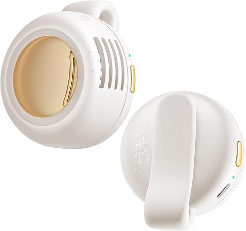 Mini ventilador silencioso portátil sin aspas, 3 velocidades y queit, camisa manos libres y clips de cintura, ventiladores de torbellino, recargable