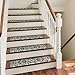 PURE ERA Stair Treads Non Slip Indoor 8 x 30 Cushioned Stair Pads Anti Fatigue Peel and Stick Tape Free Washable Reusable Oriental Stair Treads Non Slip for Wooden Steps（12Pcs,Dark Gray）