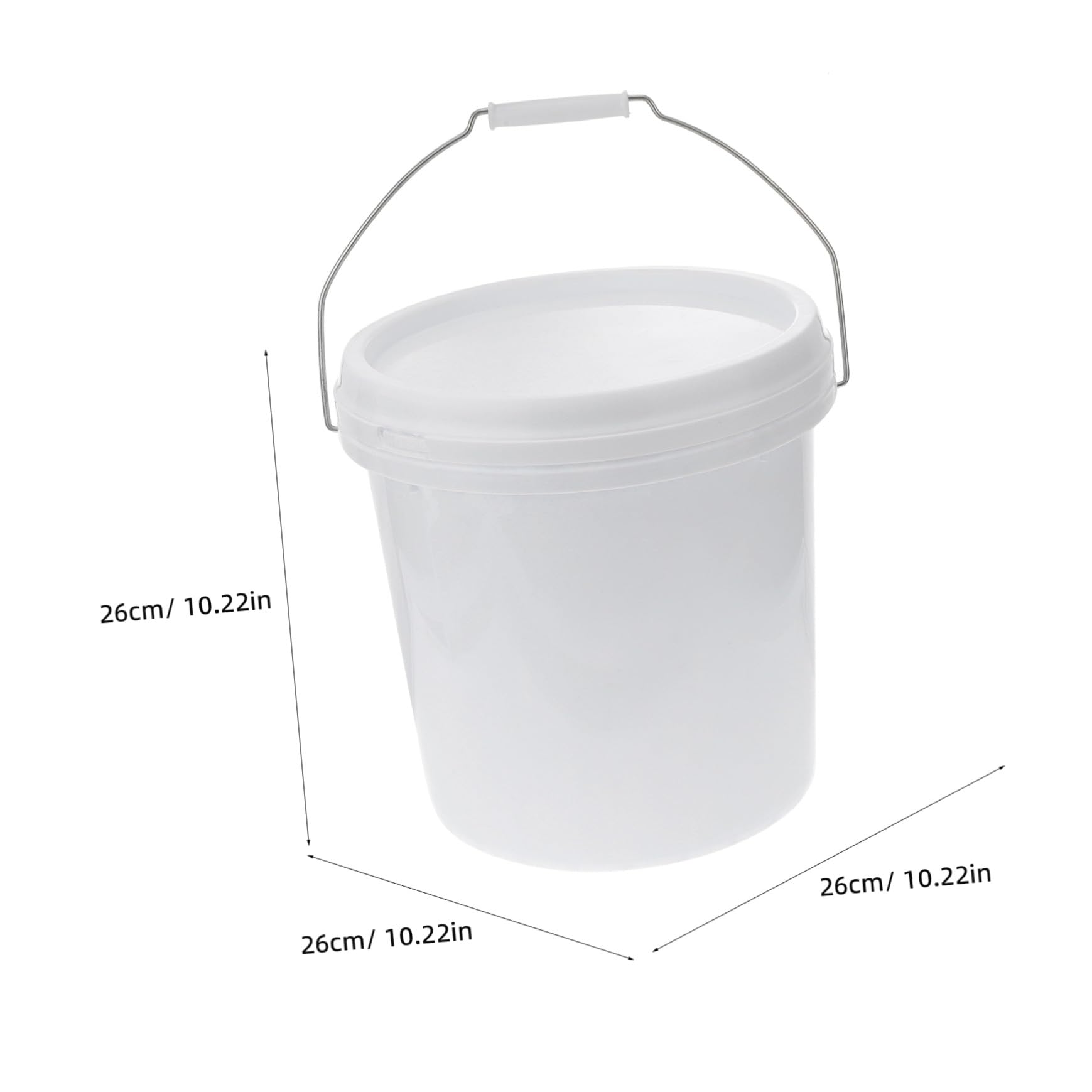 KOMBIUDA Seau Ménager pour Usage Domestique et Poignée Ergonomique et Peinture en Plastique Blanc 10l Couvercle Hermétique