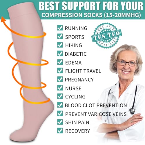 Image of Laite Hebe 3 Pack Medical Compression Sock-Compression Sock For Women and Men Circulation -Best for Running,Nursing,Athletic Sports