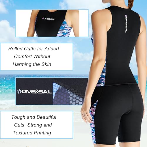 Skyone Colete masculino feminino de 2 mm e 3 mm, camisa de neoprene com proteção UV, sem mangas, par