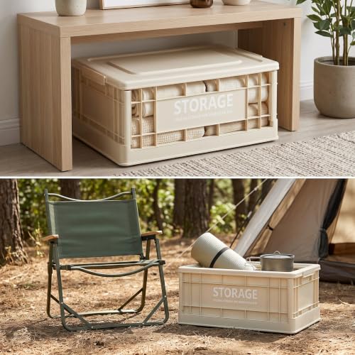 Caja plegable 90L para camping y organizador de maletero 7