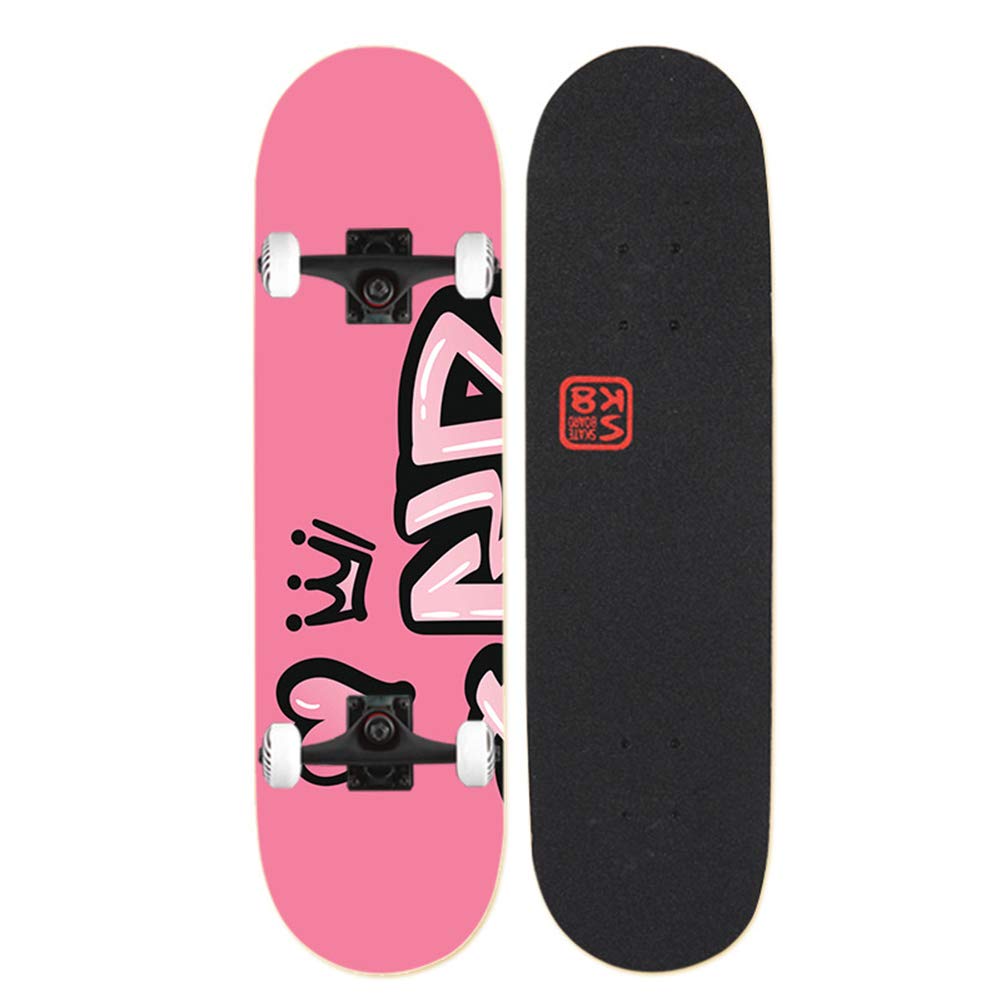 Skateboards para principiantes, 31 x 8 pulgadas Tableros de patinaje estándar completo Doble patada 7 capa cubierta de arce Concave Skateboard para niñas niños niños adolescentes jóvenes adultos,B