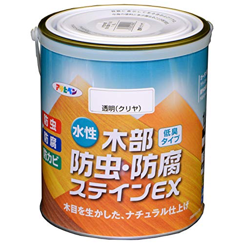アサヒペン 水性木部防虫 防腐ステインEX 1.6L 透明