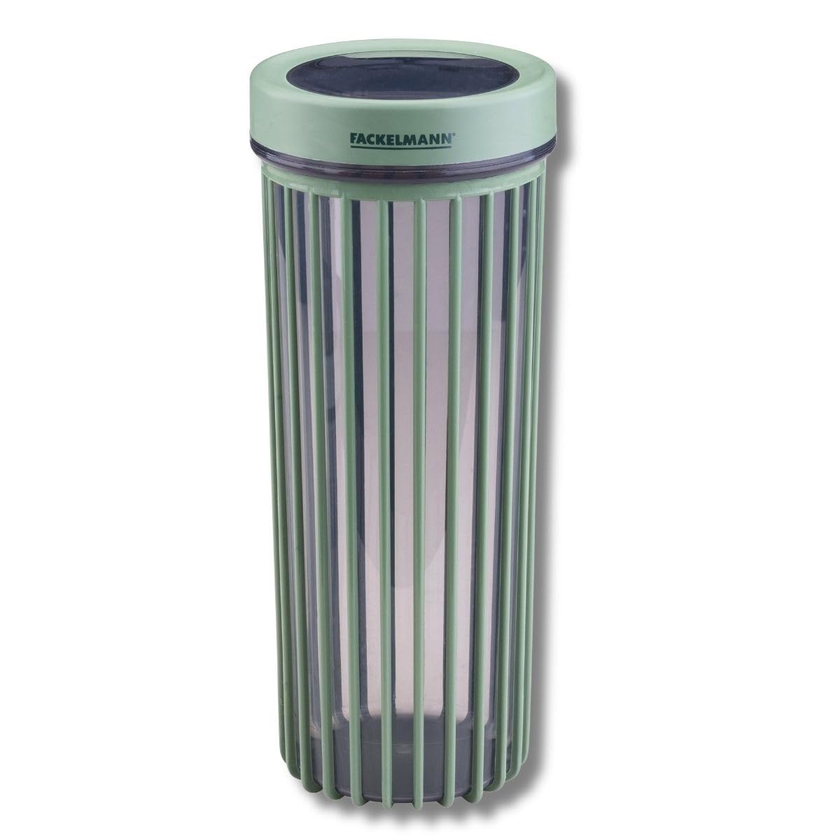 Fackelmann Grooved Storage Jar 1700 ml - Transparent Mealprep Box for Kitchen, Frosted Blue Lid, Groove Design, Dishwasher Safe, Designed in Germany