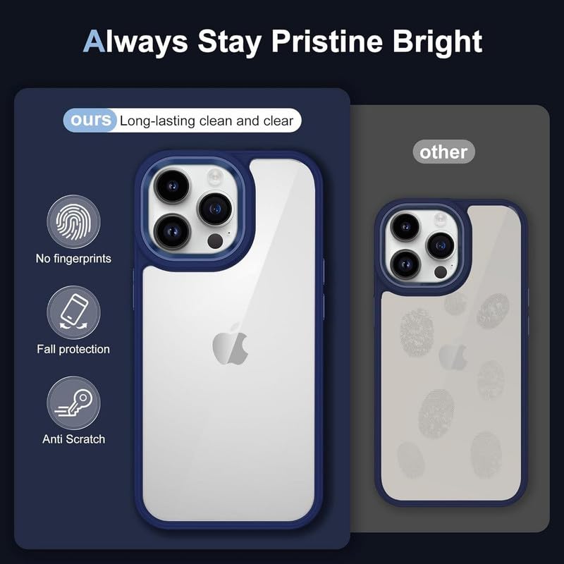 Image of for iPhone Case 15 Plus, [Anti-Yellowing Technology] [Military Grade Drop Protection] Shockproof Slim Hybrid Phone Case for iPhone 15 Plus - Indigo Blue