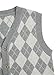 Verdusa Boy's Sweater Vest Button Up Sleeveless Argyle Print Knit V Neck Cardigan Sweaters Top Grey 10Y