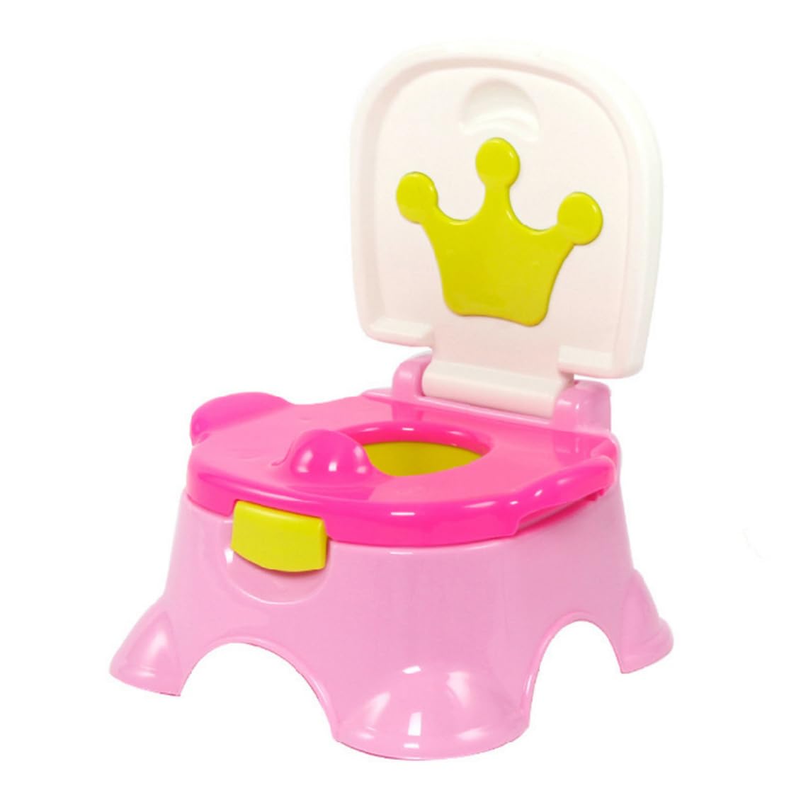 Potty Training Seat - Realistic Baby Toilet Stool for Toddlers and Kids | Looks and Feels like an Adult Toilet | Foldable Back Support Lid | Easy to Clean Portable Potty | For 01-06 Years Old Children