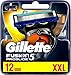 Gillette Fusion 5 ProGlide Rasierklingen mit Trimmerklinge für Präzision und Gleitbeschichtung, 12 Ersatzklingen