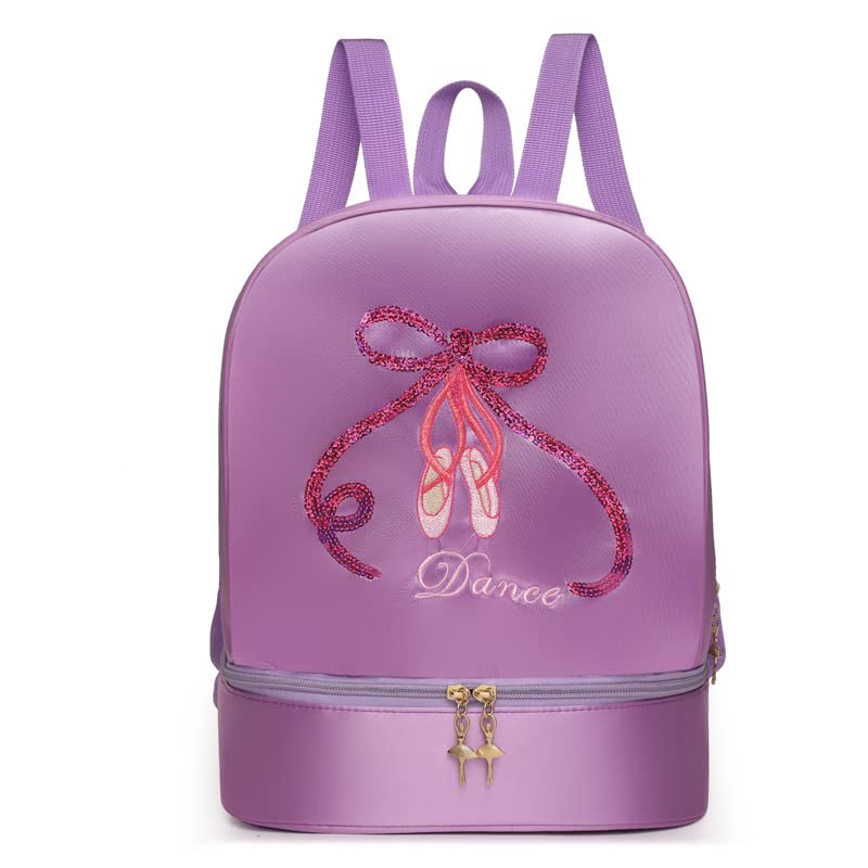 Yitengteng Ballet Dance Backpack with Separate Shoe Compartment,Little Girls Ballerina Bag Embroidery Dance Toddler Bag for Gymnastics Latin Dance