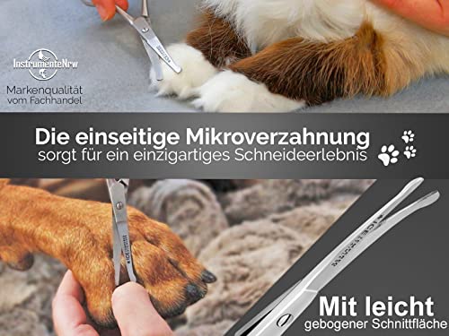 Exklusive Fellschere Pfotenschere Gebogen Haarschere Hundehaar-Schere (11,5 cm)