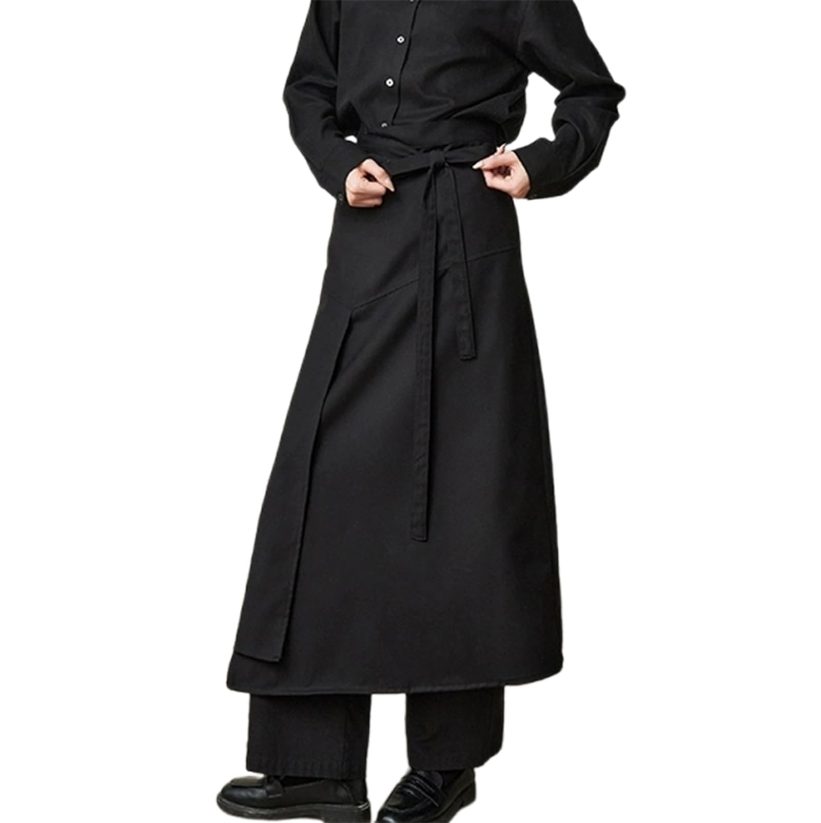 Delantale De Cintura, para Hombre Y Mujer, Delantal Camarero con 2 Bolsillos, para Restaurante, Bistro, CamareroBlack,One Size