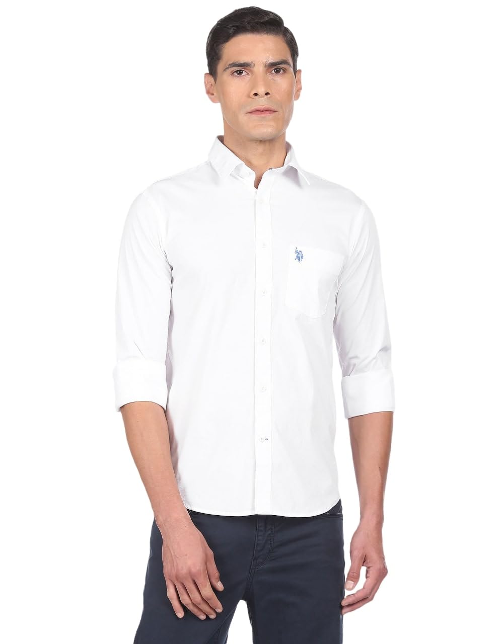 Men Cotton Solid Slim Fit Shirt