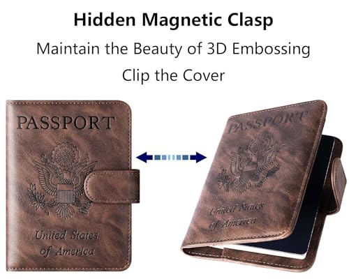 Image of Passport Holder for Travel Essentials, Passport Cover, Rfid Blocking Wallet | Travel Wallet, Leather, Passport Case, Travel Accessories, Vacation Luggage Must Haves, for Men Women