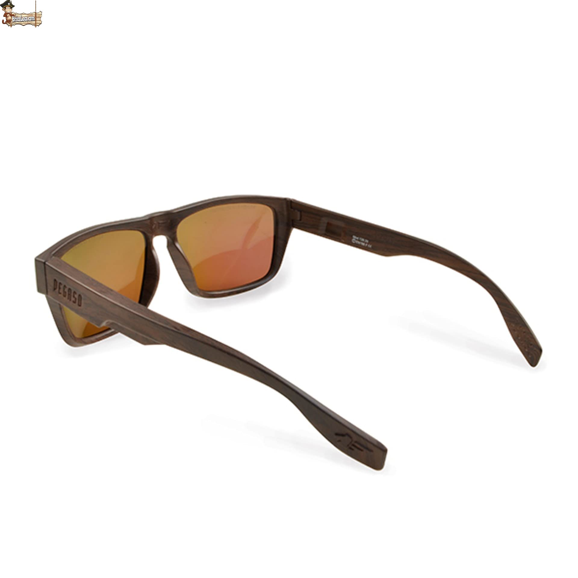 BricoLoco Gafas de sol polarizadas. Protección y seguridad en el trabajo. Protectoras contra impactos y filtro solar 5-3.1. Espejada. Protectores laterales extraíbles. Color madera.