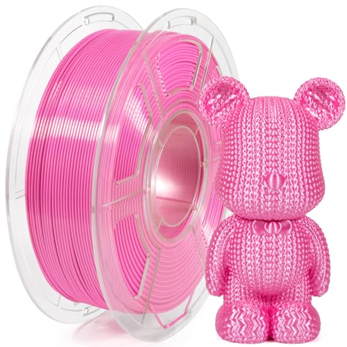 Image of IEMAI Pink Silk PLA Filament 1.75mm 1kg, Silky Glossy Finish 3D Printer Filament Max 600mm /s Printing, Enhanced Toughness & Neatly Wound for DIY, Art & Home Decor