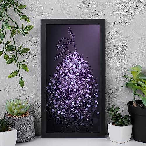 Image of Ritwika's Purple Color Abstract Wall Art of Outline Girl Shape Paintng With Frame |Perfect For Gift, Home and Office Decor | Size 7.5 x 13.5 Inch, Set of 1