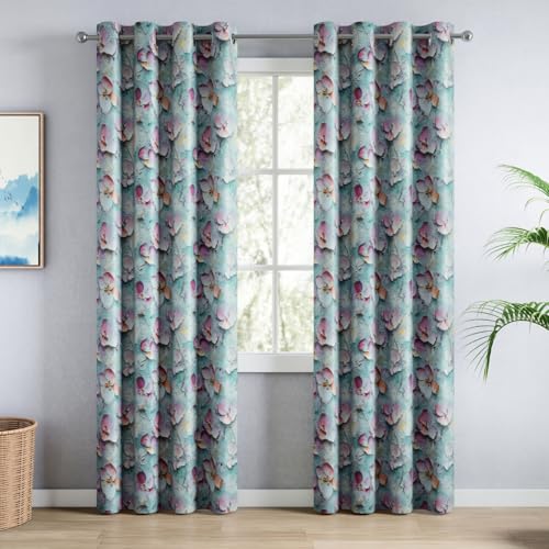 Image of haus & kinder Digital Printed Cotton Door Curtain 7 Feet Long Pack of 2 Door Curtains, 7 Feet Curtain for Door (Soft Impression, Multicolor 130x213 CM)