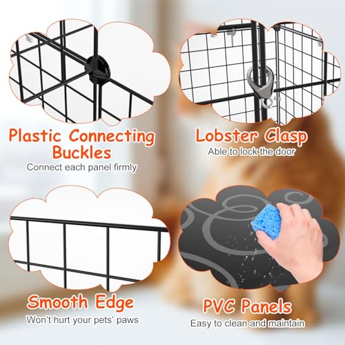 TeqHome Gaiola grande para gatos de 2 níveis, cercados internos para gatos, maleável, faça você mesm