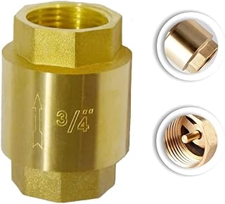 Kuliairu 3/4" NPT Brass In-Line Vertical Check Valve, Thread Female One Way Backflow Preventer Check Valve, 3/4" Check Valve, 200WOG