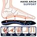 Plantar Fasciitis Insoles, 220+ lbs High Arch Support Inserts for Women Men, Heavy Duty Flat Feet Plantar Fasciitis Pain Relief Orthotic Athletic Work Boot Insoles for Standing All Day-L