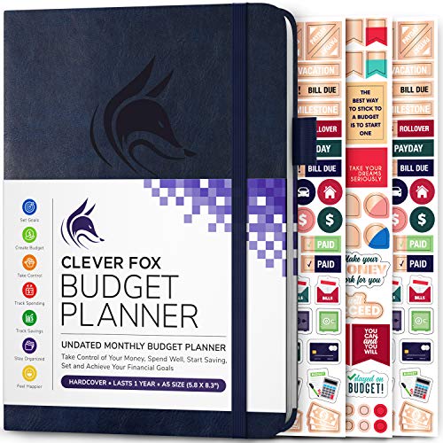 Clever Fox Budget Planner - Expense Tracker Notebook. Monthly Budgeting Journal, Finance Planner & Accounts Book to Take Control of Your Money. Undated - Start Anytime (Dark Blue, A5 (14.25 X 21 cm))