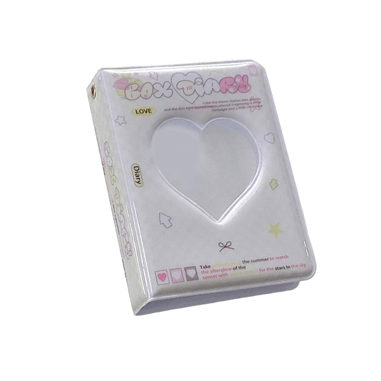 GTYLF 3Inch Small Card Album with Heart Hollowed and 40 Pocket Photocard Holders Binder for Korean Idol Fan and Memory Records Small Photo Album