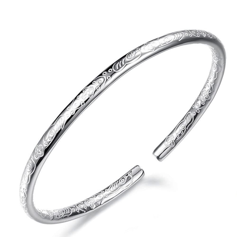 Silber Armband Damen 925, Elegantes Silbernes Armband Für Frauen, Kreativer Streifen, Boho Silber Armreif, Silber Freundschaftsarmbänder Beste Freundin Geschenk Für Weihnachten Geburtstag
