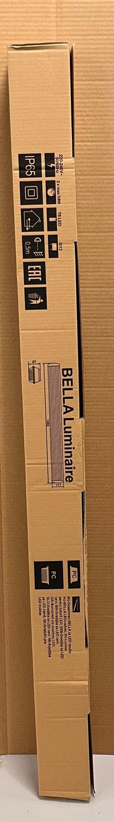 Generico Plafoniera stagna 150cm con neon led inclusi 2x24W 6400K luce bianca plafoniera industriale tubi led sostituibili T8 4200 lumen