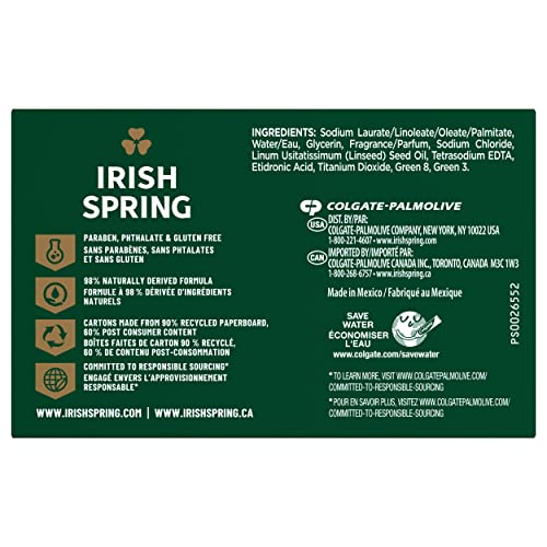 Image of Irish Spring Deodorant Bar Soap, Original, 3.75 oz bars, 3 ea (Pack of 9)