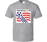 World Cup USA 94 Logo Soccer T Shirt L Sport Grey