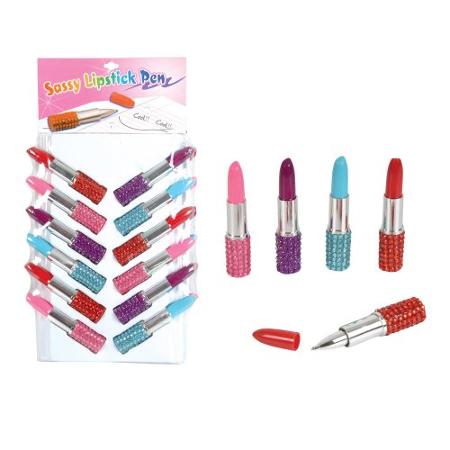 Rhode Island Novelty 12 Pc Assorted Bling Rhinestone Lipstick Pens. Great For Girls Party Favors. - //coolthings.us