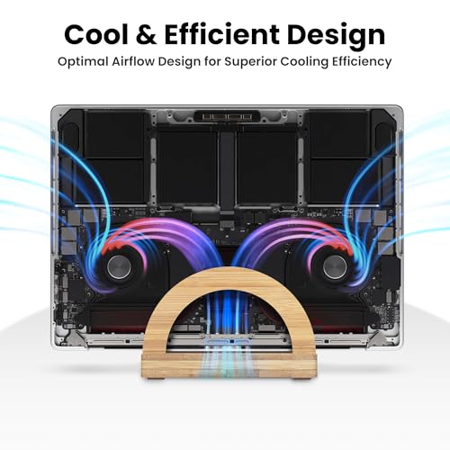 Soporte Vertical para Laptop de Bambú Ajustable Kothar miniatura 2