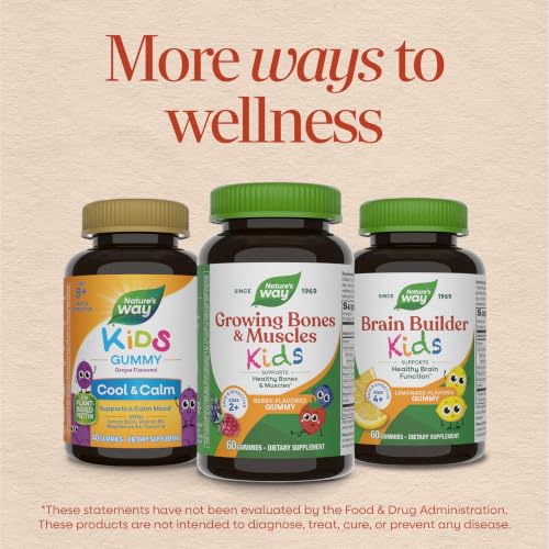 Nature's Way Kids Growing Bones & Muscles Gummies, Ages 2+, Berry, 60 ct - image 8