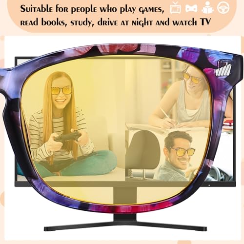 Image of Polarized Sunglasses for Women Men Night Vision Glasses Anti Glare | Yellow Anti Glare UV400 Lens, Lightweight Square Frame, for Day Night Use, Driving, Fishing, Cycling, Traveling