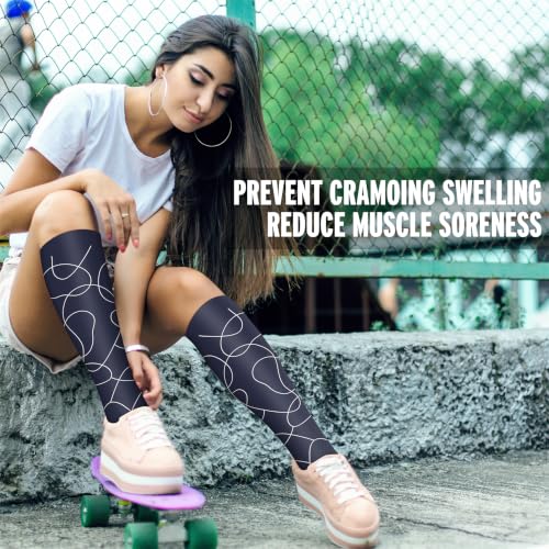 Image of 3 Pairs Compression Socks for Women & Men 15-20 mmHg- Best Support for Nurses, Running, Hiking, Recovery & Flight Socks