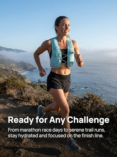 Image of Zelvot Running Vest for Women Men, US Patent, Adjustable Chest Straps Running Hydration Vest with 500ml Soft Flask, Lightweight Reflective Hydration Backpack for Marathon