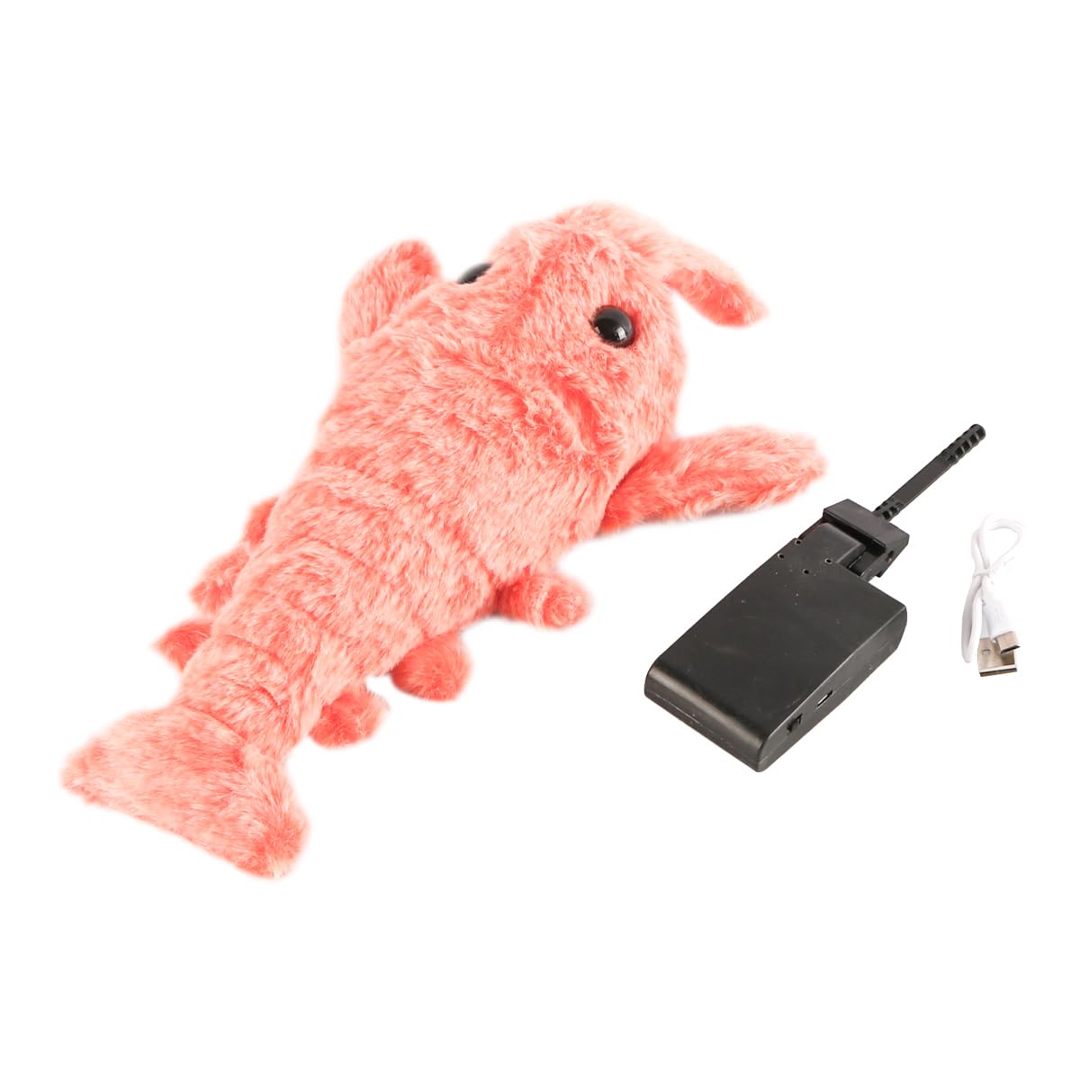 Muiltvoe Floppy Lobster Funny Interactive Cat Dog Plush To y Jumping Moving Dog Plaything for Cats Small Medium Dogs USB Rechargeable
